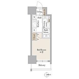 名古屋市営鶴舞線 庄内通駅 徒歩1分の賃貸マンション 12階1Kの間取り