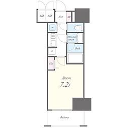 名古屋市営桜通線 丸の内駅 徒歩1分の賃貸マンション 8階1Kの間取り