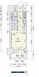 プレサンス桜通ベルノ 4階1Kの間取り