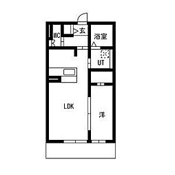 名古屋市営名城線 茶屋ヶ坂駅 徒歩8分の賃貸アパート 3階1LDKの間取り