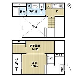 クレアーレ 想 1階1Kの間取り