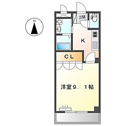 ガイドウェイバス志段味線 川宮駅 徒歩5分の賃貸アパート 2階1Kの間取り