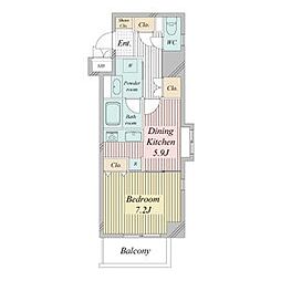 レジディア高岳 8階1DKの間取り