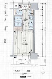 プレサンス新栄デコール 3階1Kの間取り