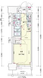 プレサンス新栄町ギャラント 6階1Kの間取り