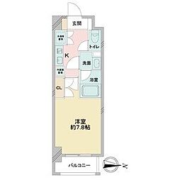 コンフォート新栄 7階1Kの間取り
