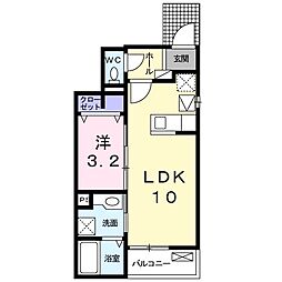 Castor 1階1LDKの間取り