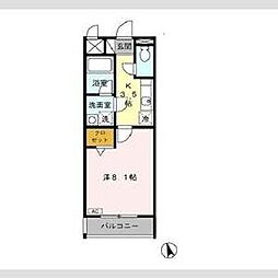 名古屋市営名城線 砂田橋駅 徒歩6分の賃貸マンション 1階1Kの間取り