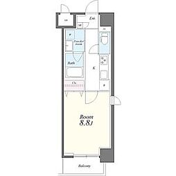 プラチナム 7階1Kの間取り