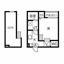 名古屋市営東山線 新栄町駅 徒歩7分の賃貸アパート 1階1Kの間取り