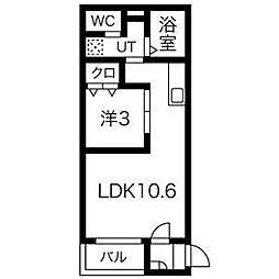 MORIYAMA HILLS 1階1LDKの間取り