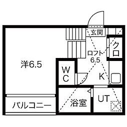 名古屋市営名城線 志賀本通駅 徒歩8分の賃貸アパート 1階1Kの間取り