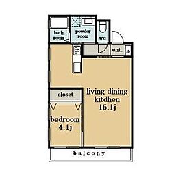 JR中央本線 勝川駅 徒歩7分の賃貸アパート 2階1LDKの間取り