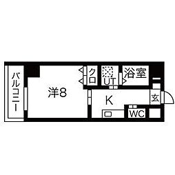 BERG IZUMI 5階1Kの間取り