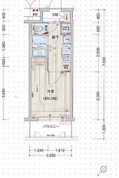 名古屋市営東山線 新栄町駅 徒歩10分の賃貸マンション 9階1Kの間取り