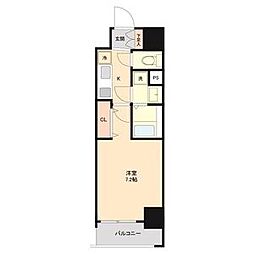 ワールドアイ名古屋城北 4階1Kの間取り