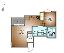 REGALEST F 上小田井 2階1LDKの間取り