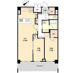 JR中央本線 鶴舞駅 徒歩9分の賃貸マンション 9階2LDKの間取り