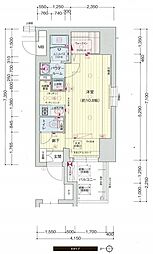 プレサンス桜通ザ・タイムズ 3階ワンルームの間取り