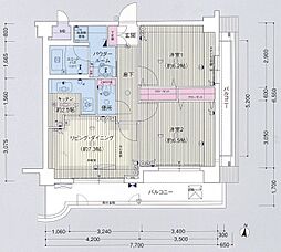 名古屋市営桜通線 丸の内駅 徒歩4分の賃貸マンション 13階2LDKの間取り