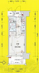 名古屋市営桜通線 高岳駅 徒歩6分の賃貸マンション 3階1Kの間取り
