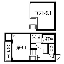 Phil Glanz 2階1Kの間取り