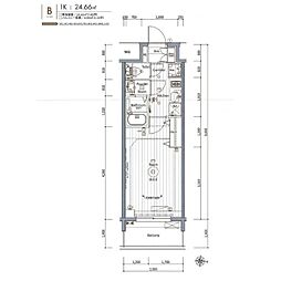 エステムコート名古屋新栄VI アートテラス 11階1Kの間取り