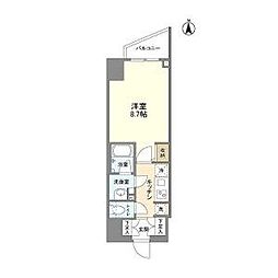 エルスタンザ徳川 6階1Kの間取り