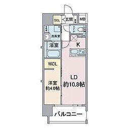 名古屋市営鶴舞線 浅間町駅 徒歩6分の賃貸マンション 12階1LDKの間取り