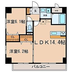 axis meisei 9階2LDKの間取り