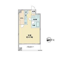 エルブ浄心 7階1Kの間取り