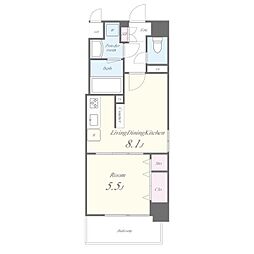 The Sevens’ 6階1LDKの間取り