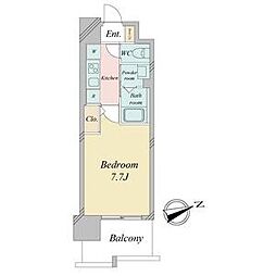 名古屋市営名城線 砂田橋駅 徒歩5分の賃貸マンション 13階1Kの間取り