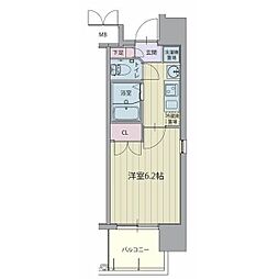 パルティール城西 1Kの間取図画像