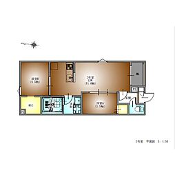 REGALESTラヴ守山 2LDKの間取図画像