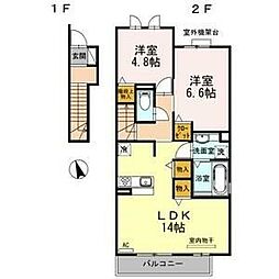 シャンベルタン 2LDKの間取図画像
