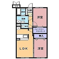 メゾン・ダルカンシール2 2LDKの間取図画像