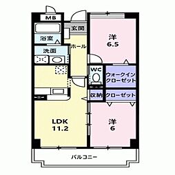 メゾン苗田 2LDKの間取図画像