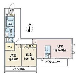 E-smile榎 2LDKの間取図画像