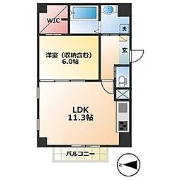 SugarloafPark花の木 1LDKの間取図画像