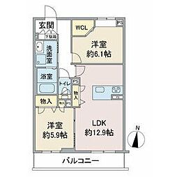 E-smile榎 2LDKの間取図画像