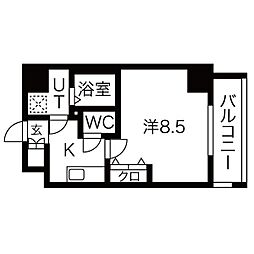 RESIDENCIA泉 1Kの間取図画像