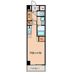 マックヴィラージュ平安 ワンルームの間取図画像