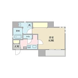 KSmart今池 1Kの間取図画像