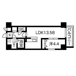 Primal千種stelo 1LDKの間取図画像