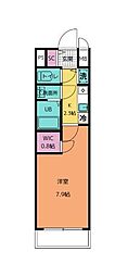 エスリード名城公園プライム 1Kの間取図画像