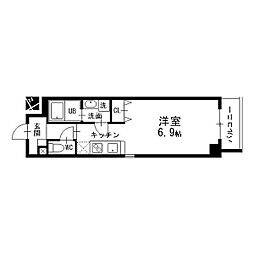 シーム・ドエル筒井 ワンルームの間取図画像