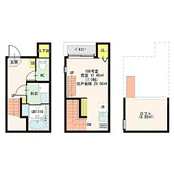 シトラスジュノス ワンルームの間取図画像