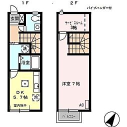 メゾネット5富士塚 1SDKの間取図画像