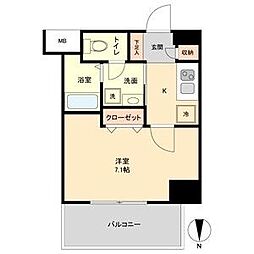 リアライズ代官町 1Kの間取図画像